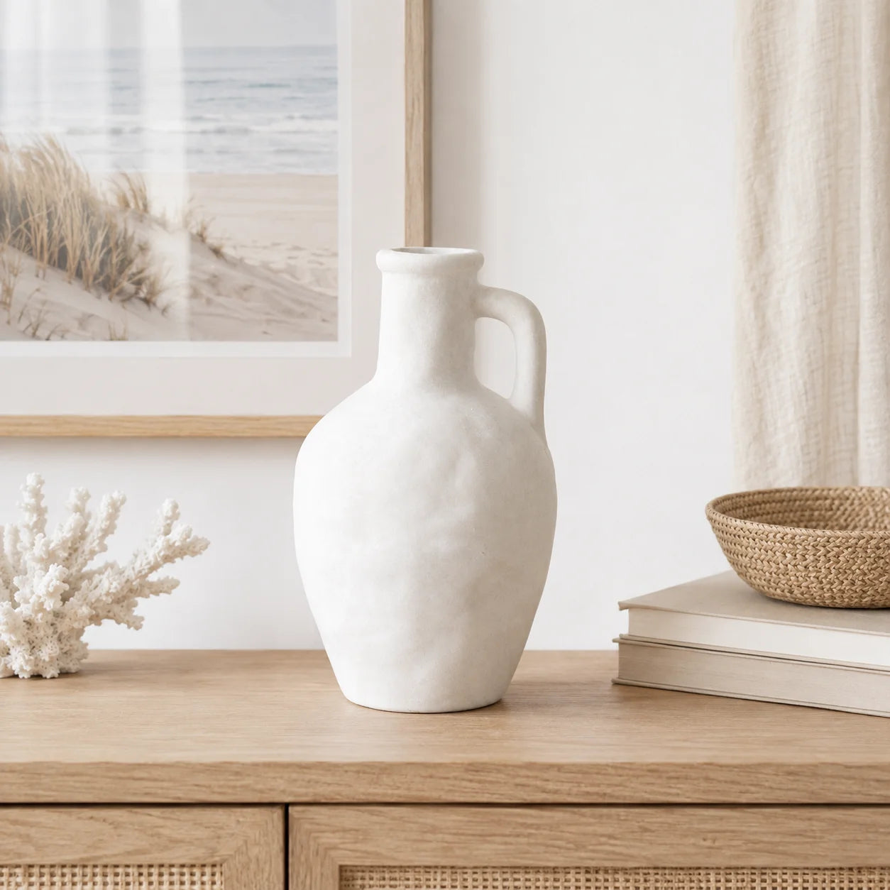 Mediterranean-inspired  White Vessel