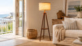 Solenne Wooden Tripod Floor Lamp