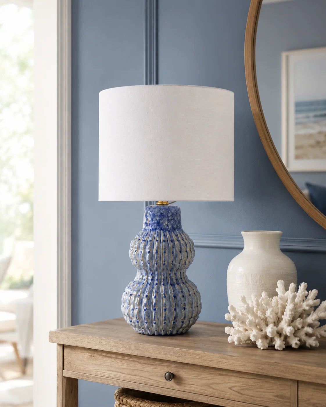 Ocean Blue Ceramic Table Lamp