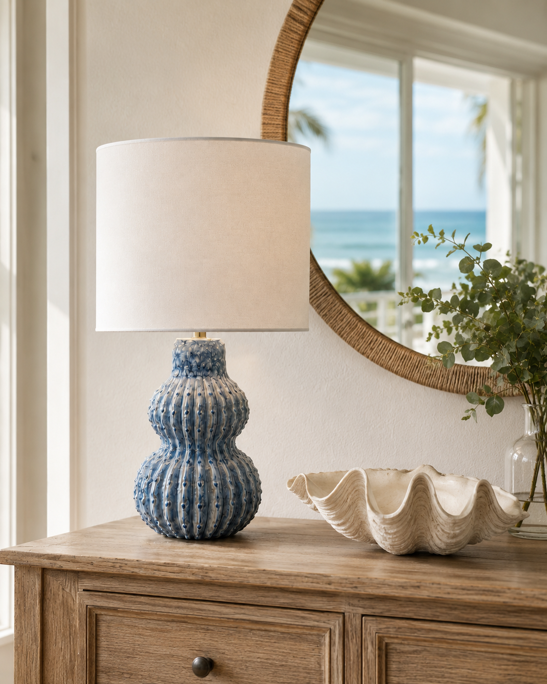 Ocean Blue Ceramic Table Lamp