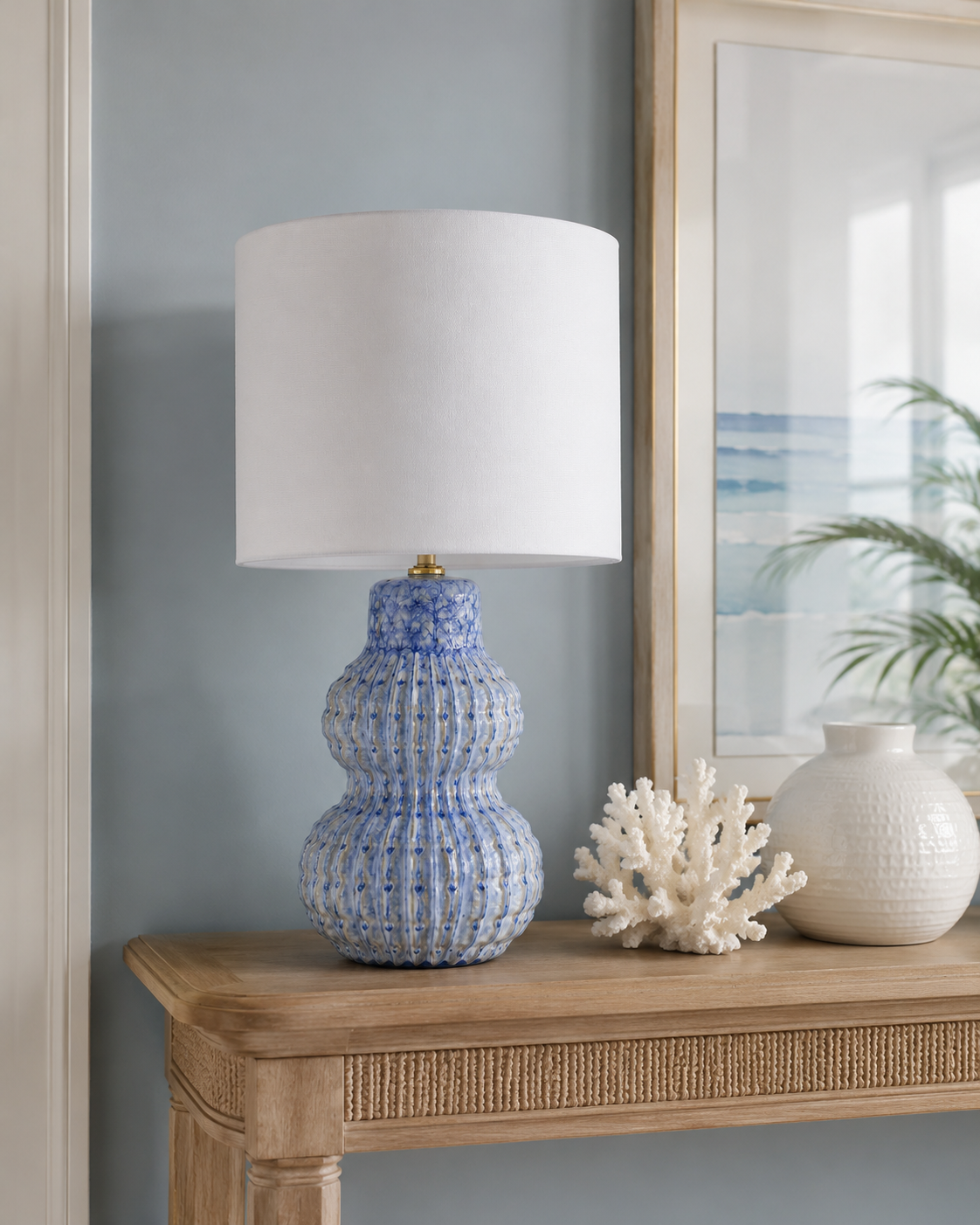 Ocean Blue Ceramic Table Lamp