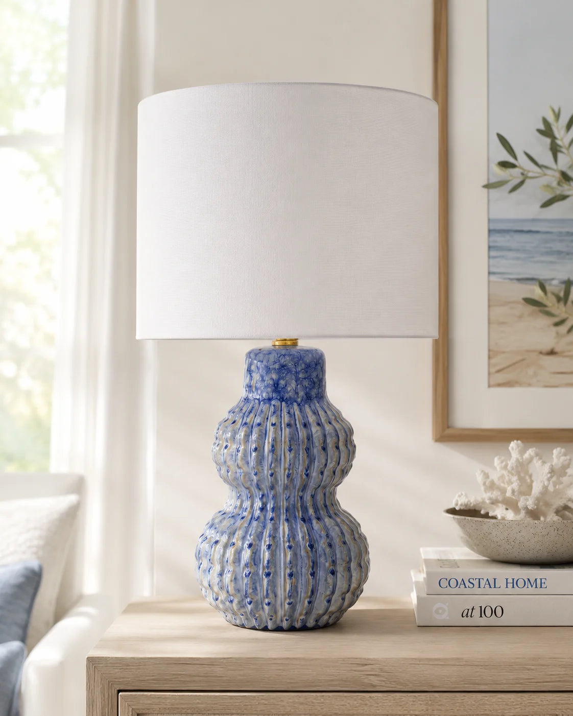 Ocean Blue Ceramic Table Lamp
