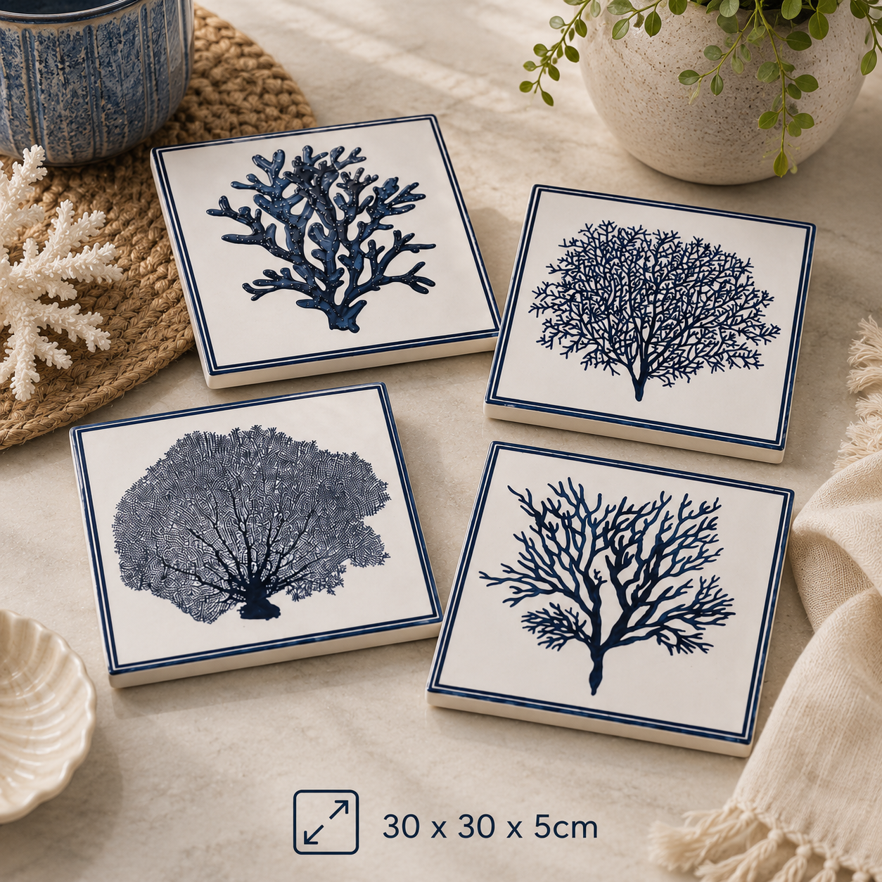 Classic Coral Coaster Set