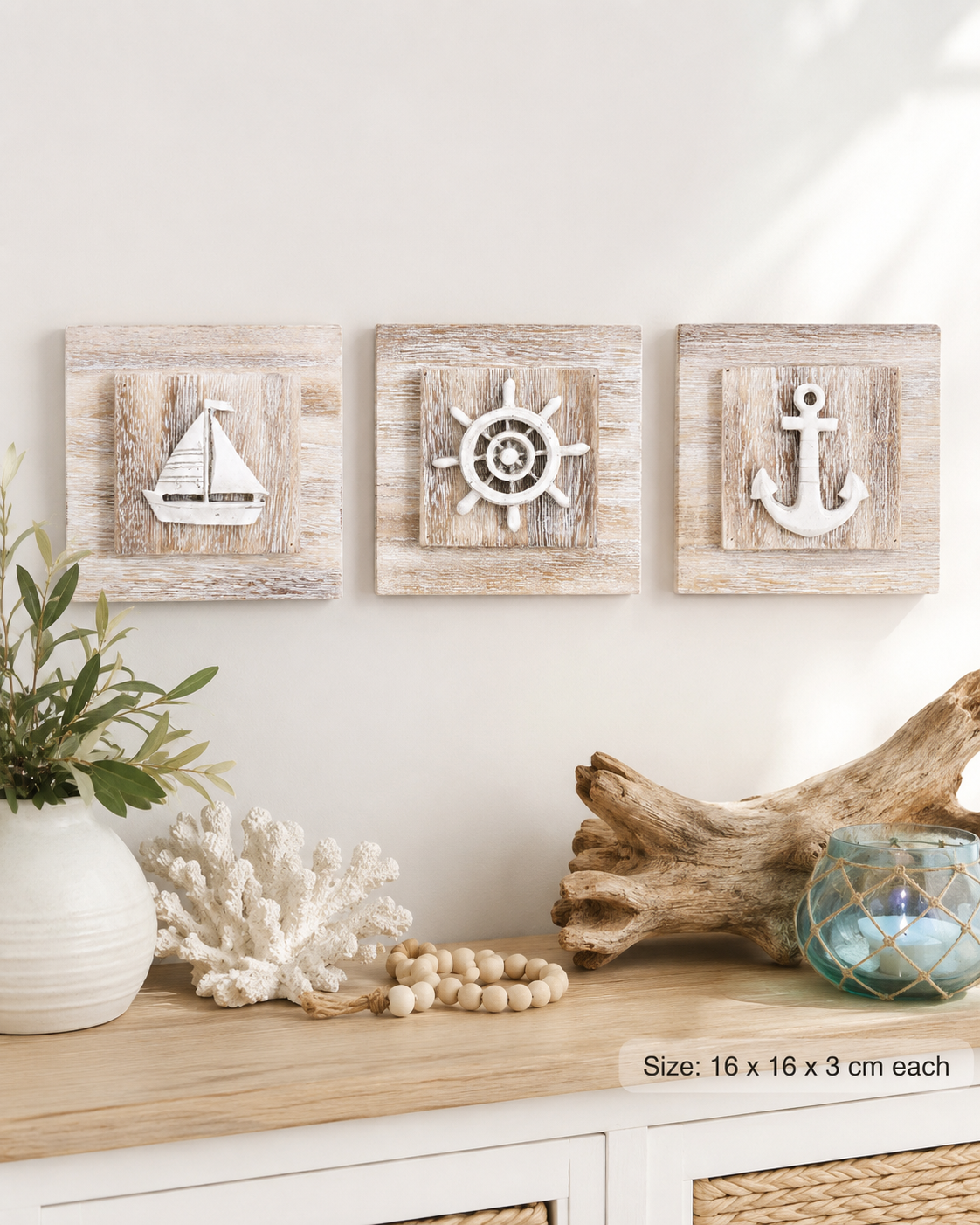 Rustic nautical wall plaques