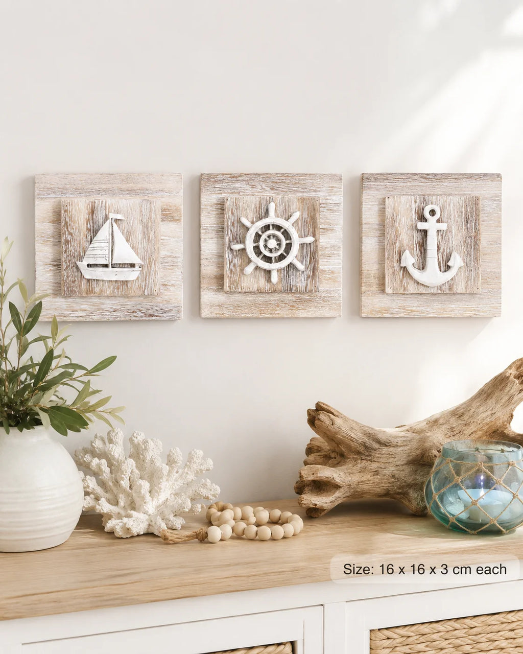 Rustic nautical wall plaques