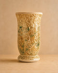 Sunlit Gold Mosaic Statement Vase 25cm with reflective gold and cream mosaic detailing