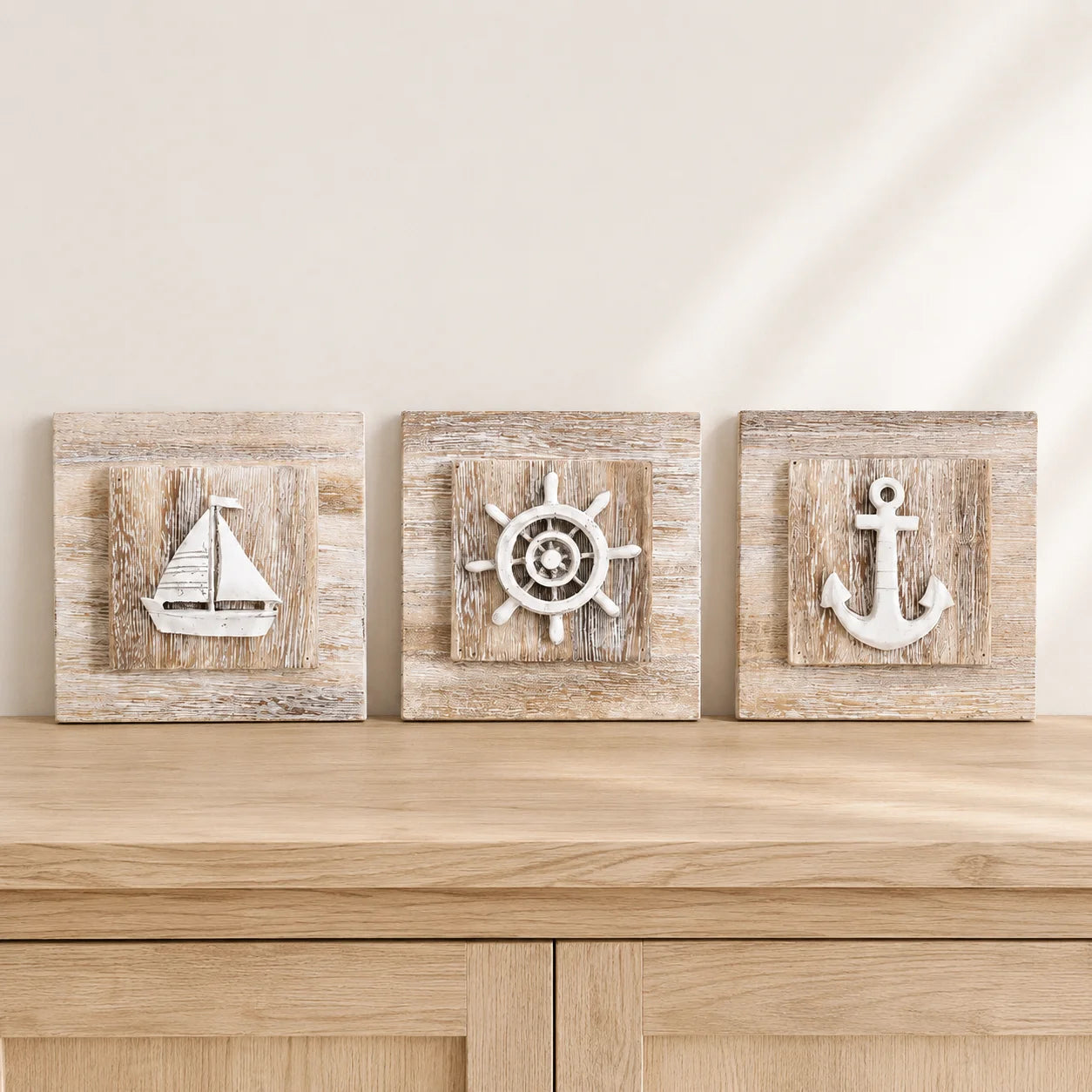 Rustic nautical wall plaques
