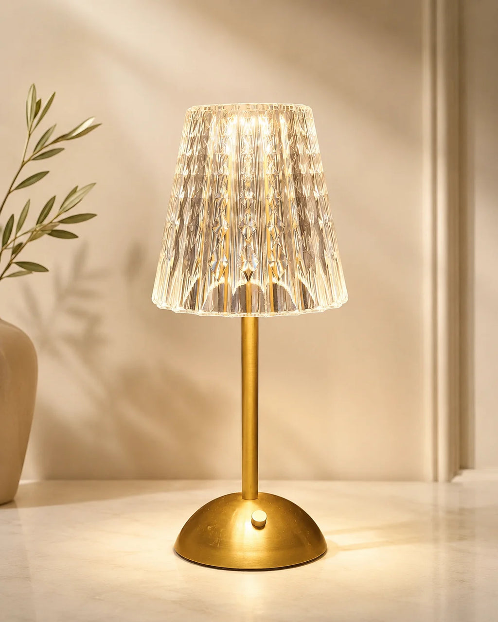 Golden Tide Diamond Table Lamp Pair
